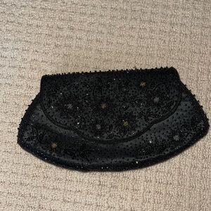 Vintage Beaded black clutch